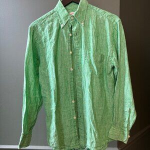 Brooks Brothers 100% Linen - Green Shirt - S